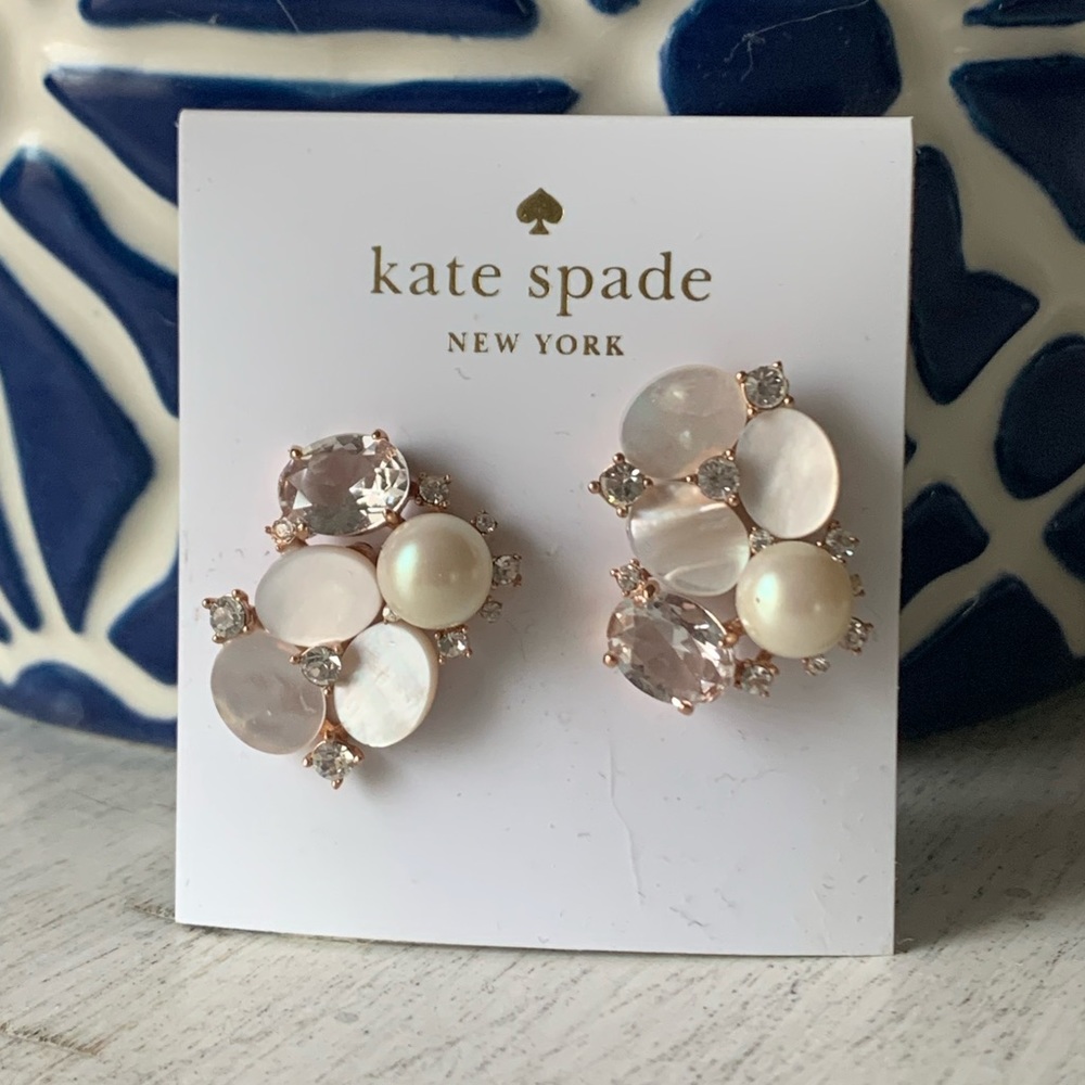 NWT Kate spade pearl cluster earrings